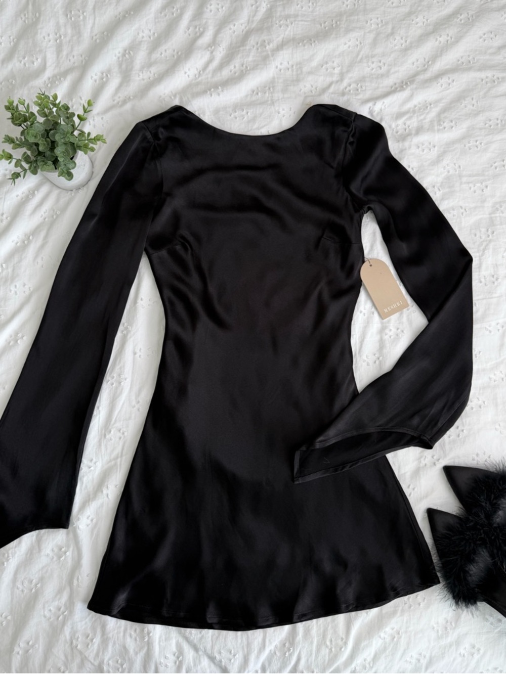 Meshki Davina Satin Backless Mini Dress